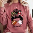 Football Mom Baseball Mom Life Messy Bun Mom Of Both Comfort Colors Sweatshirt Orchid Football Mom Baseball Mom Life Messy Bun Mom Of Both Comfort Colors Sweatshirt Orchid
