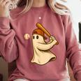 Ghost Baseball Halloween Costume Men Boys Kids Comfort Colors Sweatshirt Orchid Ghost Baseball Halloween Costume Men Boys Kids Comfort Colors Sweatshirt Orchid