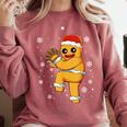 Gingerbread Man Baseball Christmas Comfort Colors Sweatshirt Orchid