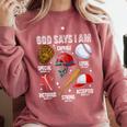 God Says I Am Baseball Player Catcher Pitcher Boys Men Comfort Colors Sweatshirt Orchid God Says I Am Baseball Player Catcher Pitcher Boys Men Comfort Colors Sweatshirt Orchid