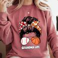 Grandma Life Basketball And Baseball Mom Funny Comfort Colors Sweatshirt Orchid Grandma Life Basketball And Baseball Mom Funny Comfort Colors Sweatshirt Orchid