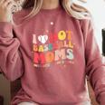 Groovy Retro I Love Hot Baseball Moms With After Game Snacks Comfort Colors Sweatshirt Orchid