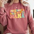 Groovy Somebody's Loud Mouth Mama Baseball Mom Mother's Day Comfort Colors Sweatshirt Orchid