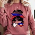 Haitian Baseball Mom Haiti Flag Baseball Girl Comfort Colors Sweatshirt Orchid Haitian Baseball Mom Haiti Flag Baseball Girl Comfort Colors Sweatshirt Orchid