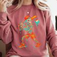 Halloween Baseball Skeleton Ice Cream Drip Baseball Boys Kid Comfort Colors Sweatshirt Orchid Halloween Baseball Skeleton Ice Cream Drip Baseball Boys Kid Comfort Colors Sweatshirt Orchid