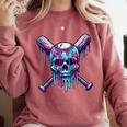 Halloween Baseball Skull Drip Baseball Lifestyle Boy Men Comfort Colors Sweatshirt Orchid Halloween Baseball Skull Drip Baseball Lifestyle Boy Men Comfort Colors Sweatshirt Orchid