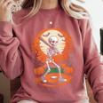 Halloween Skeleton Baseball Player Costume Men Boys Kids Comfort Colors Sweatshirt Orchid