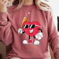 Heart Play Baseball Valentine's Day Teens Boys Girls Kids Comfort Colors Sweatshirt Orchid Heart Play Baseball Valentine's Day Teens Boys Girls Kids Comfort Colors Sweatshirt Orchid