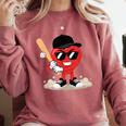 Heart Playing Baseball Valentine Baseball Comfort Colors Sweatshirt Orchid Heart Playing Baseball Valentine Baseball Comfort Colors Sweatshirt Orchid