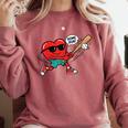 Heart Valentines Day Baseball Men Boys Kids Teens Comfort Colors Sweatshirt Orchid Heart Valentines Day Baseball Men Boys Kids Teens Comfort Colors Sweatshirt Orchid