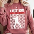 I Hit 100 Days Of School Baseball 100 Day Of School Comfort Colors Sweatshirt Orchid I Hit 100 Days Of School Baseball 100 Day Of School Comfort Colors Sweatshirt Orchid