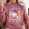 I Hit 100 Days Of School Baseball Ice Cream Drip Comfort Colors Sweatshirt Orchid