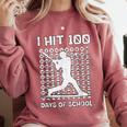 I Hit 100 Days Of School Baseball Player 100th Day Boys Kids Comfort Colors Sweatshirt Orchid