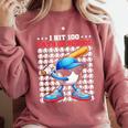 I Hit 100 Days Of School Baseball Player Kids Boys Son Comfort Colors Sweatshirt Orchid