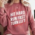 Hit Hard Run Fast Turn Left Baseball Fan Red Graphic Comfort Colors Sweatshirt Orchid Hit Hard Run Fast Turn Left Baseball Fan Red Graphic Comfort Colors Sweatshirt Orchid
