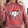 Hit Hard Run Fast Turn Left Baseball Player Premium Tri-Blend Comfort Colors Sweatshirt Orchid Hit Hard Run Fast Turn Left Baseball Player Premium Tri-Blend Comfort Colors Sweatshirt Orchid