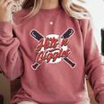 Hits 'n Giggles Baseball Player Women Baseball Mom Mother Comfort Colors Sweatshirt Orchid Hits 'n Giggles Baseball Player Women Baseball Mom Mother Comfort Colors Sweatshirt Orchid