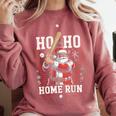 Ho Ho Home Run Baseball Christmas Holiday Sports Santa Comfort Colors Sweatshirt Orchid Ho Ho Home Run Baseball Christmas Holiday Sports Santa Comfort Colors Sweatshirt Orchid
