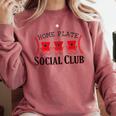 Home Plate Social Club Softball Season Baseball Mom Comfort Colors Sweatshirt Orchid Home Plate Social Club Softball Season Baseball Mom Comfort Colors Sweatshirt Orchid