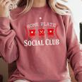 Home Plate Social Club Softball Season Baseball Mom Premium Comfort Colors Sweatshirt Orchid Home Plate Social Club Softball Season Baseball Mom Premium Comfort Colors Sweatshirt Orchid