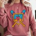 HUGvyn 67 Baseball Ice Cream Drip Six Seven Genz Alpha Slang Comfort Colors Sweatshirt Orchid HUGvyn 67 Baseball Ice Cream Drip Six Seven Genz Alpha Slang Comfort Colors Sweatshirt Orchid