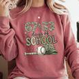 HUGvyn 6733 Days Of School Baseball 100 Days Camo Cap Boys Comfort Colors Sweatshirt Orchid