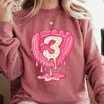 Ice Cream Baseball Glove 3rd Birthday Edition Comfort Colors Sweatshirt Orchid