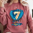 Ice Cream Baseball Glove 7th Birthday Edition Comfort Colors Sweatshirt Orchid