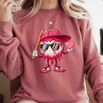 Ice Cream Drip Baseball Valentine's Day Spots Baseball Drip Comfort Colors Sweatshirt Orchid