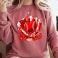 Ice Cream Drip Heart Valentines Day Baseball Boys Youth Kids Comfort Colors Sweatshirt Orchid
