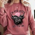 I'm Head Heffa Just Ask Me Bossy Highland Cow Baseball Cap Comfort Colors Sweatshirt Orchid I'm Head Heffa Just Ask Me Bossy Highland Cow Baseball Cap Comfort Colors Sweatshirt Orchid
