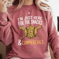 I'm Just Here For The Snacks And Commercials Baseball Comfort Colors Sweatshirt Orchid