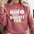 I'm Not Just His Mom I'm His Biggest Fan Baseball Mom Comfort Colors Sweatshirt Orchid