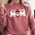 I'm A Proud Mom Football Baseball Mom Comfort Colors Sweatshirt Orchid