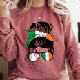 Ireland Baseball Mom Messy Bun Irish Baseball Girl Comfort Colors Sweatshirt Orchid Ireland Baseball Mom Messy Bun Irish Baseball Girl Comfort Colors Sweatshirt Orchid