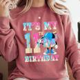 It's My 11th Birthday Baseball Ice Cream Drip Theme Comfort Colors Sweatshirt Orchid