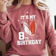 It's My 8th Birthday Baseball Football Heart 8 Year Old Comfort Colors Sweatshirt Orchid It's My 8th Birthday Baseball Football Heart 8 Year Old Comfort Colors Sweatshirt Orchid
