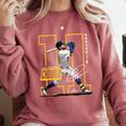 Jackson Chourio Milwaukee MLB Baseball Player MLBJCH202M Comfort Colors Sweatshirt Orchid Jackson Chourio Milwaukee MLB Baseball Player MLBJCH202M Comfort Colors Sweatshirt Orchid