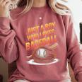 Just A Boy Who Loves Baseball Player Kids Comfort Colors Sweatshirt Orchid Just A Boy Who Loves Baseball Player Kids Comfort Colors Sweatshirt Orchid