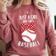 Just A Girl Who Loves Baseball Cute Retro Baseball Lover Comfort Colors Sweatshirt Orchid Just A Girl Who Loves Baseball Cute Retro Baseball Lover Comfort Colors Sweatshirt Orchid