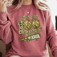 I Just Hit 100 Days Of School Camouflage Baseball Comfort Colors Sweatshirt Orchid