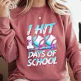 Kids 100 Days Of School 100th Day Baseball Ice Cream Drip Comfort Colors Sweatshirt Orchid