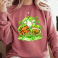 Kids St Patricks Day Shamrock Basketball Baseball Football Comfort Colors Sweatshirt Orchid