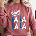 LA Baseball Fan Christmas FA La La Holiday Blue Theme Comfort Colors Sweatshirt Orchid LA Baseball Fan Christmas FA La La Holiday Blue Theme Comfort Colors Sweatshirt Orchid