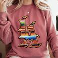 LA Sarape Los Angeles LA Sarape East LA Baseball Mexican Premium Tri-Blend Comfort Colors Sweatshirt Orchid LA Sarape Los Angeles LA Sarape East LA Baseball Mexican Premium Tri-Blend Comfort Colors Sweatshirt Orchid