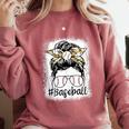 Leopard Messy Bun Mom Mother's Day Baseball Mommy Comfort Colors Sweatshirt Orchid Leopard Messy Bun Mom Mother's Day Baseball Mommy Comfort Colors Sweatshirt Orchid