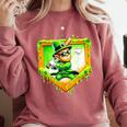 Leprechaun Baseball St Patricks Day Ice Cream Drip Men Boys Comfort Colors Sweatshirt Orchid