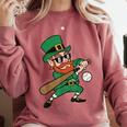 Leprechaun Baseball St Patricks Day Saint Pattys Men Boys Comfort Colors Sweatshirt Orchid