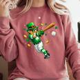 Leprechaun Play Baseball St Patrick's Day Men Kid Boys Comfort Colors Sweatshirt Orchid Leprechaun Play Baseball St Patrick's Day Men Kid Boys Comfort Colors Sweatshirt Orchid