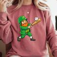 Leprechaun Playing Baseball St Patricks Day Men Boys Kids Comfort Colors Sweatshirt Orchid Leprechaun Playing Baseball St Patricks Day Men Boys Kids Comfort Colors Sweatshirt Orchid